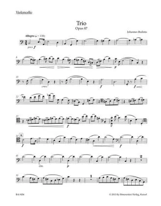 Bild: 9790006541102 | Trio für Violine, Violoncello und Klavier op. 87, Partitur und Stimmen