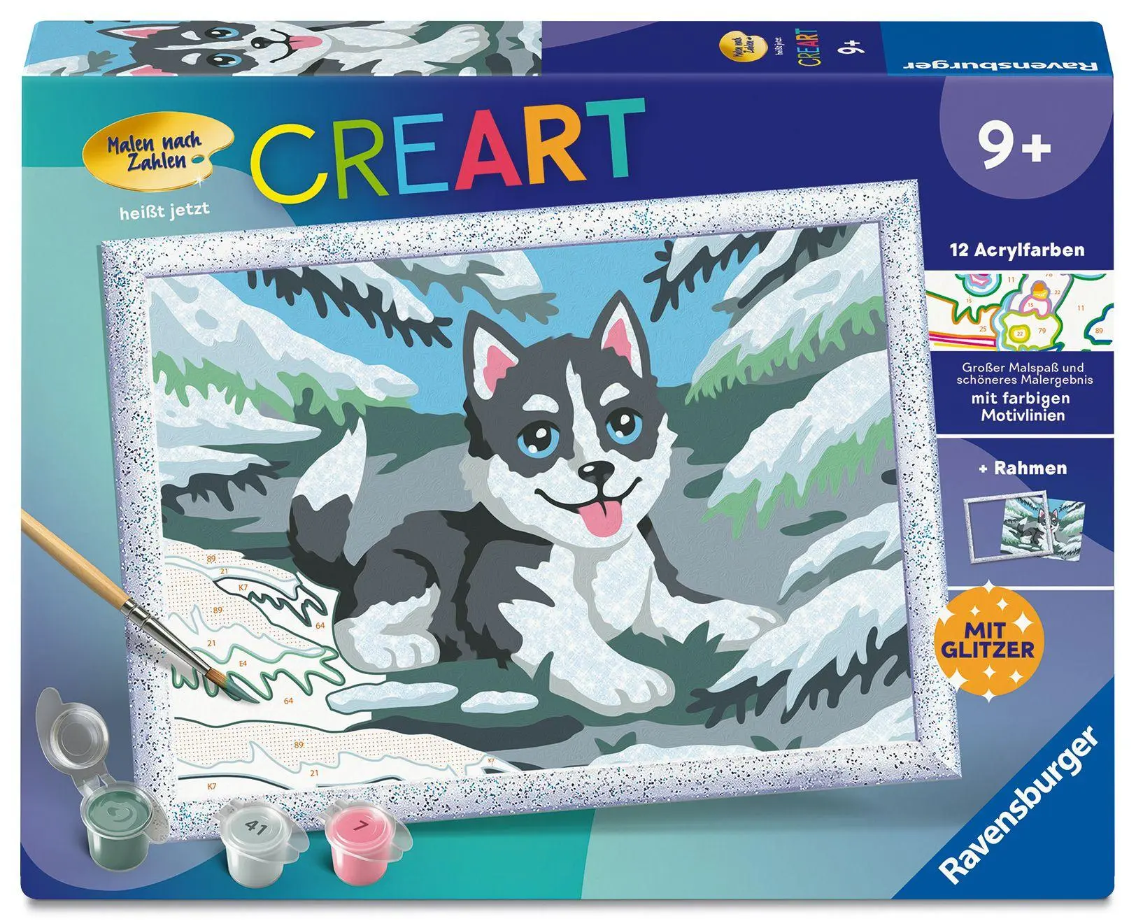 Cover: 4005555231202 | CreArt, Malen nach Zahlen Kinder - Frecher Husky | Spiel | Deutsch