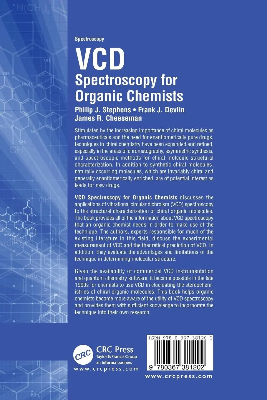 Rückseite: 9780367381202 | VCD Spectroscopy for Organic Chemists | Philip J. Stephens (u. a.)