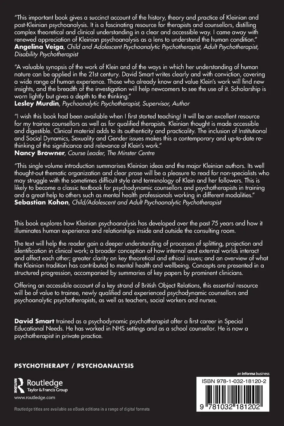 Rückseite: 9781032181202 | The Kleinian Tradition for Psychotherapists and Counsellors | Smart