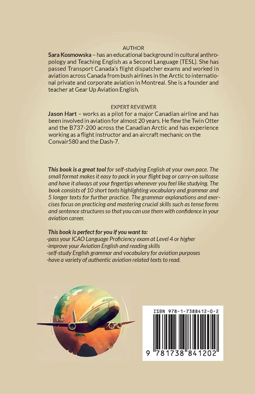 Rückseite: 9781738841202 | Aviation English | short texts with grammar explanations and exercises