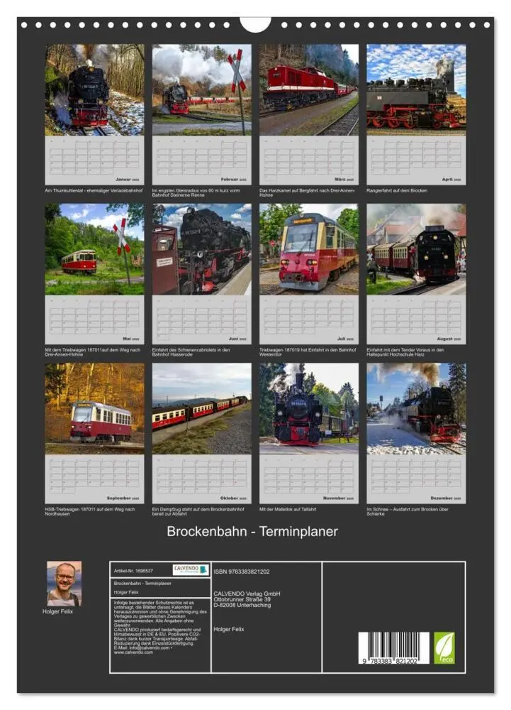 Bild: 9783383821202 | Brockenbahn - Terminplaner (Wandkalender 2025 DIN A3 hoch),...
