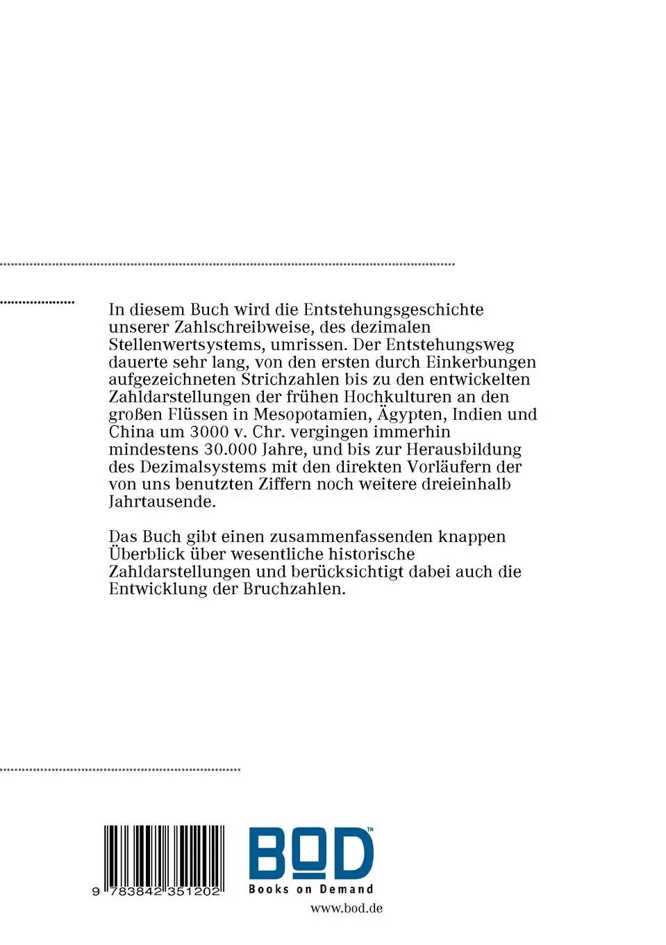 Rückseite: 9783842351202 | Der lange Weg der Zahlen | Eine kurze Geschichte des Dezimalsystems