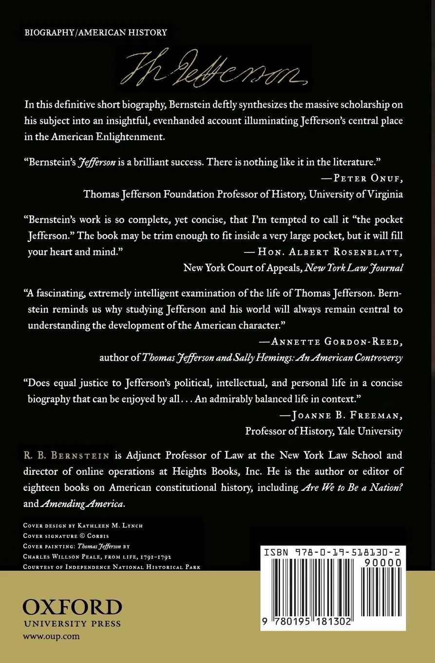 Rückseite: 9780195181302 | Thomas Jefferson | R B Bernstein | Taschenbuch | Englisch | 2005