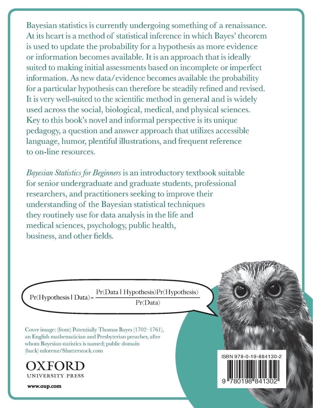 Rückseite: 9780198841302 | Bayesian Statistics for Beginners | a step-by-step approach | Buch