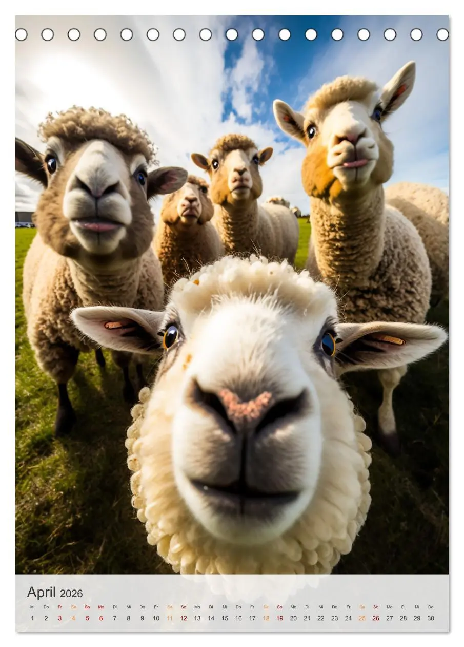 Bild: 9783516321302 | Lustige Tier-Selfies (Tischkalender 2026 DIN A5 hoch), CALVENDO...