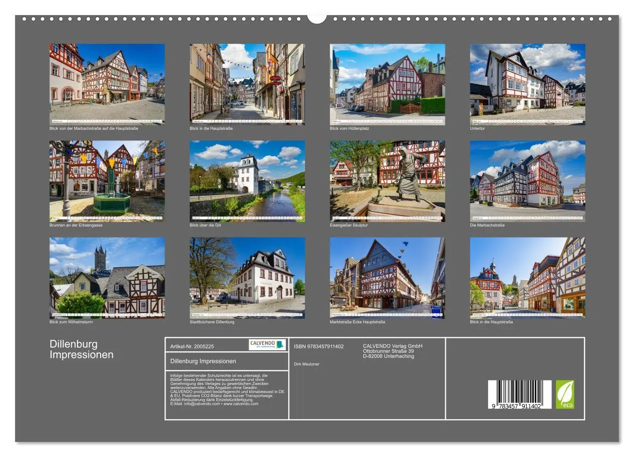 Bild: 9783457911402 | Dillenburg Impressionen (Wandkalender 2026 DIN A2 quer), CALVENDO...
