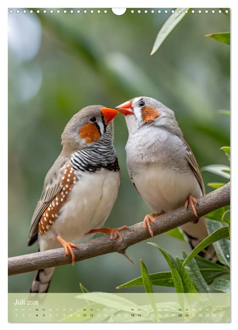 Bild: 9783516241402 | Zebrafinken - Ein Jahr voller gefiederter Momente (Wandkalender...