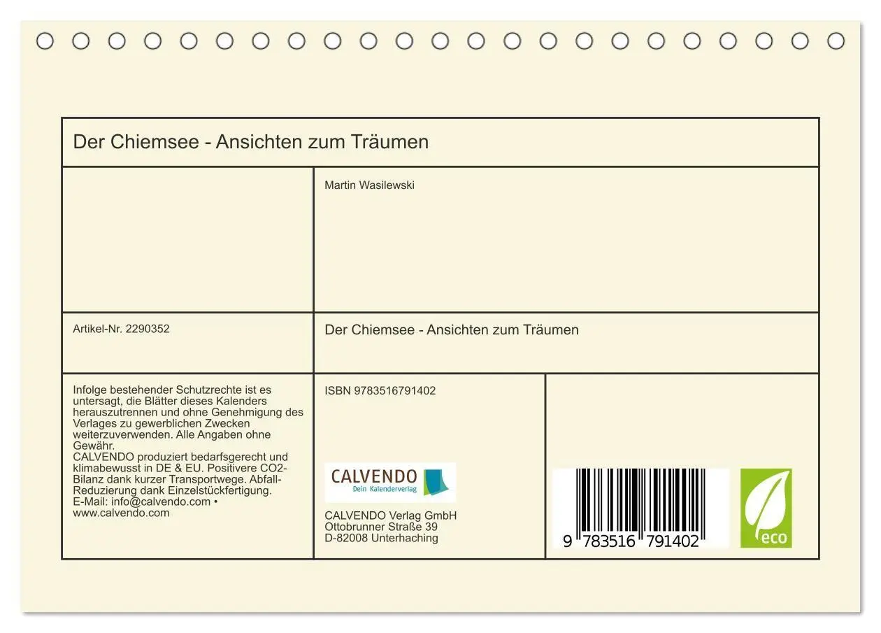 Bild: 9783516791402 | Der Chiemsee - Ansichten zum Träumen (Tischkalender 2027 DIN A5...