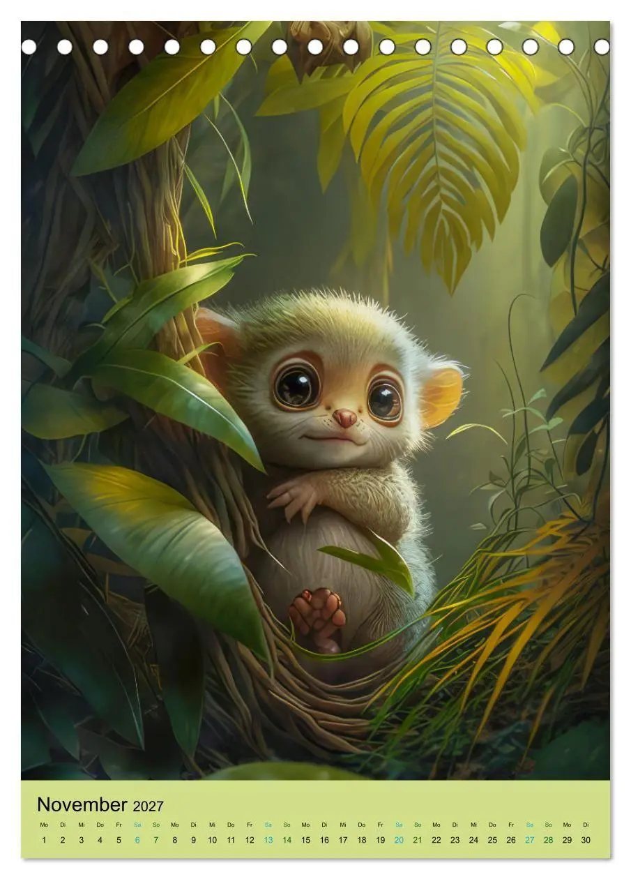 Bild: 9783569331402 | Dschungelbabys - Artwork (Tischkalender 2027 DIN A5 hoch), CALVENDO...