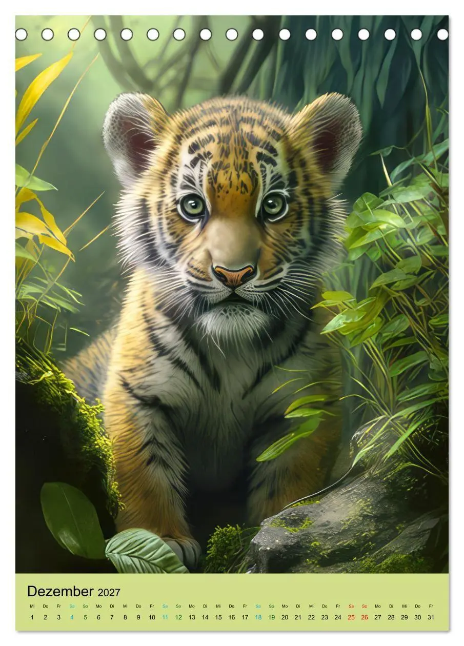 Bild: 9783569331402 | Dschungelbabys - Artwork (Tischkalender 2027 DIN A5 hoch), CALVENDO...