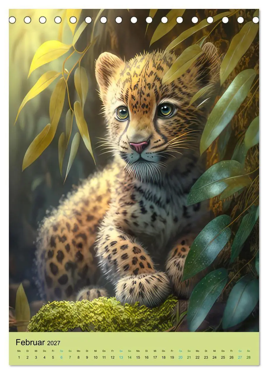 Bild: 9783569331402 | Dschungelbabys - Artwork (Tischkalender 2027 DIN A5 hoch), CALVENDO...