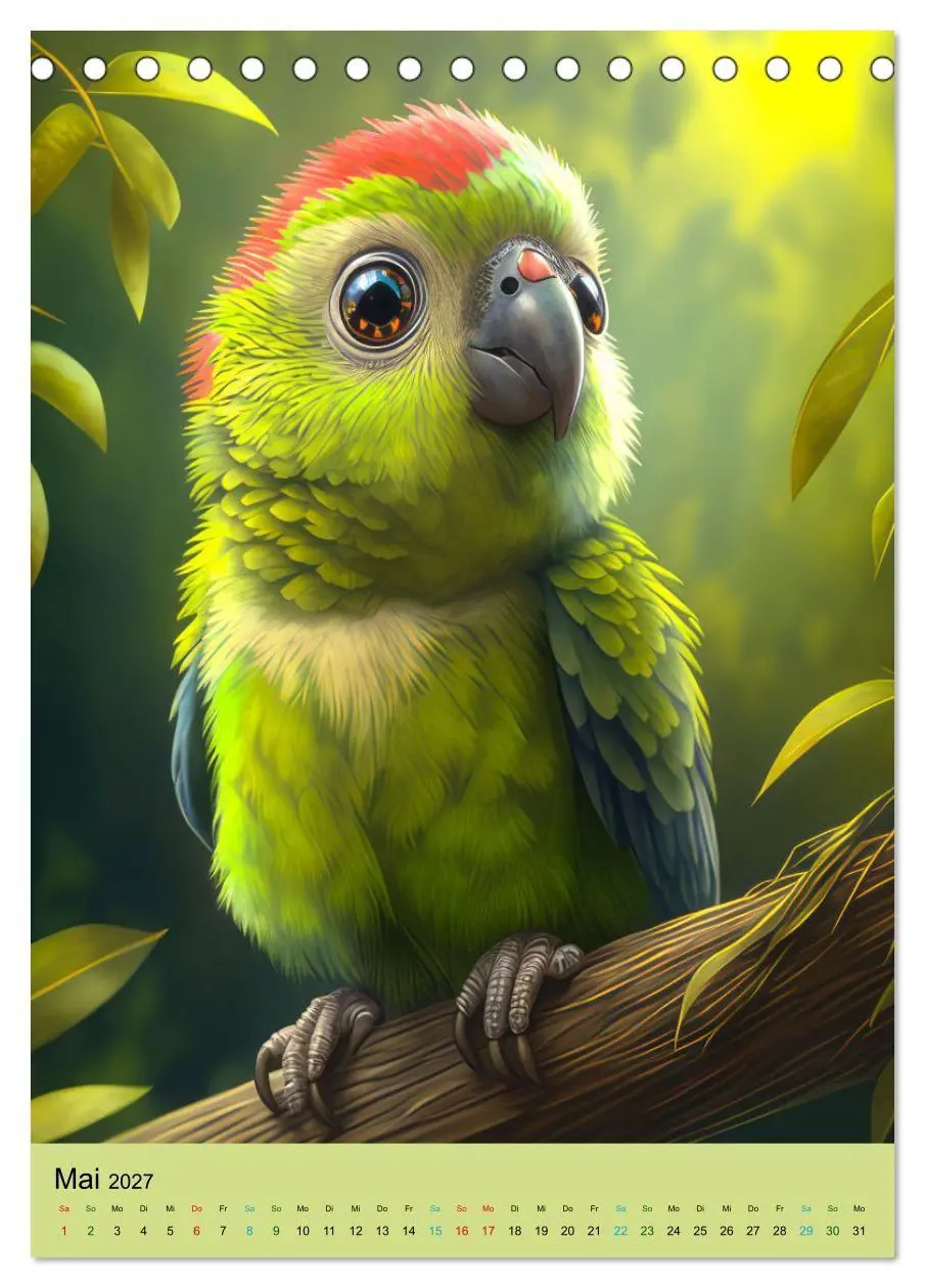 Bild: 9783569331402 | Dschungelbabys - Artwork (Tischkalender 2027 DIN A5 hoch), CALVENDO...