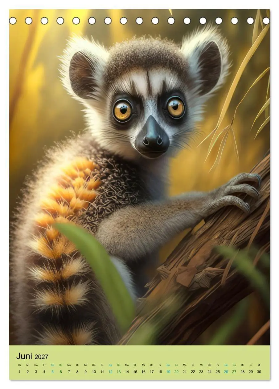 Bild: 9783569331402 | Dschungelbabys - Artwork (Tischkalender 2027 DIN A5 hoch), CALVENDO...