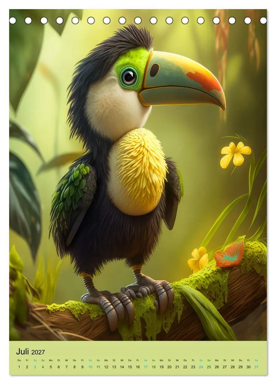 Bild: 9783569331402 | Dschungelbabys - Artwork (Tischkalender 2027 DIN A5 hoch), CALVENDO...