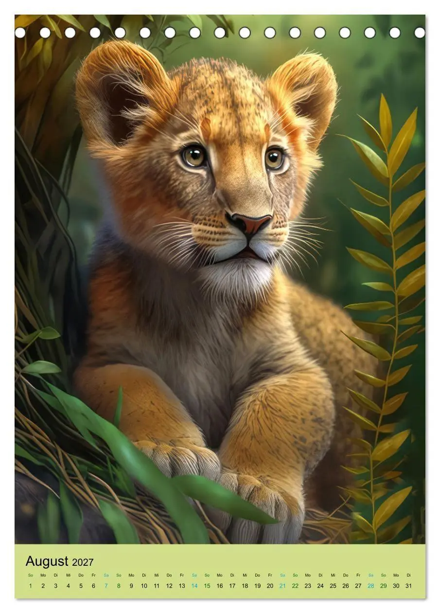 Bild: 9783569331402 | Dschungelbabys - Artwork (Tischkalender 2027 DIN A5 hoch), CALVENDO...