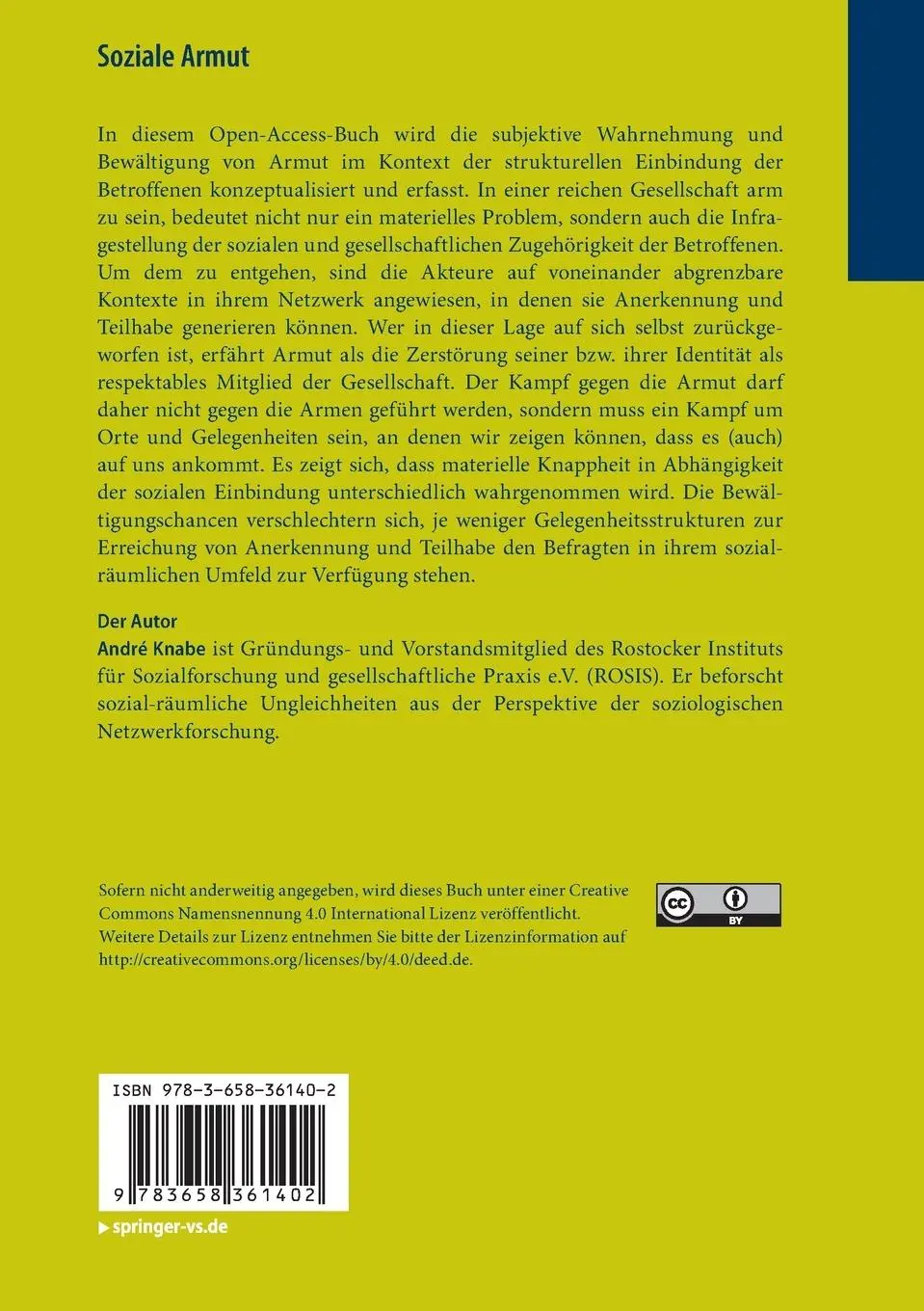 Rückseite: 9783658361402 | Soziale Armut | André Knabe | Taschenbuch | Sozialstrukturanalyse