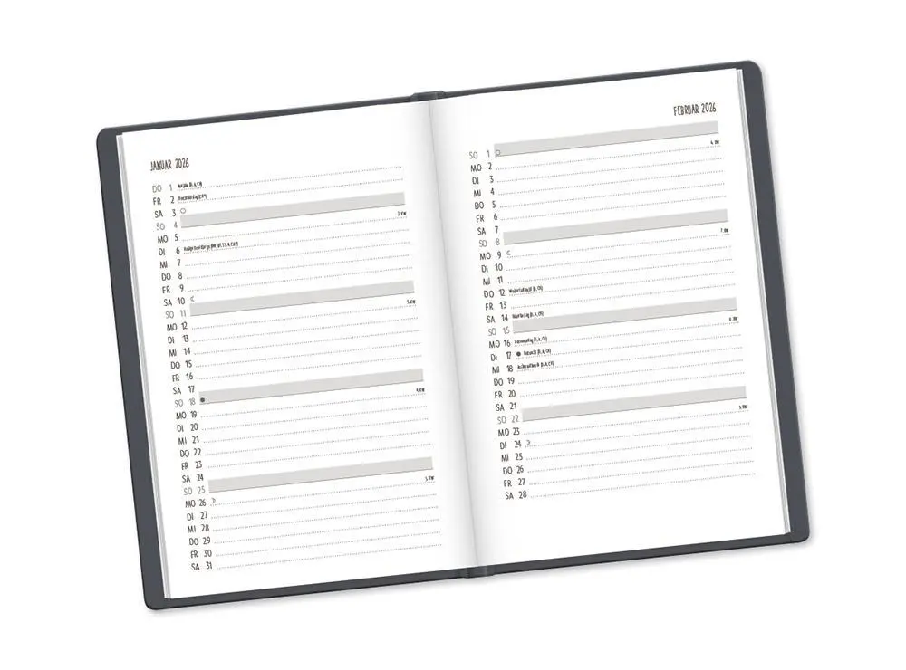 Bild: 9783986361402 | Terminplaner Lederlook 2026 Schwarz | Terminplaner Lederlook A6 | Buch