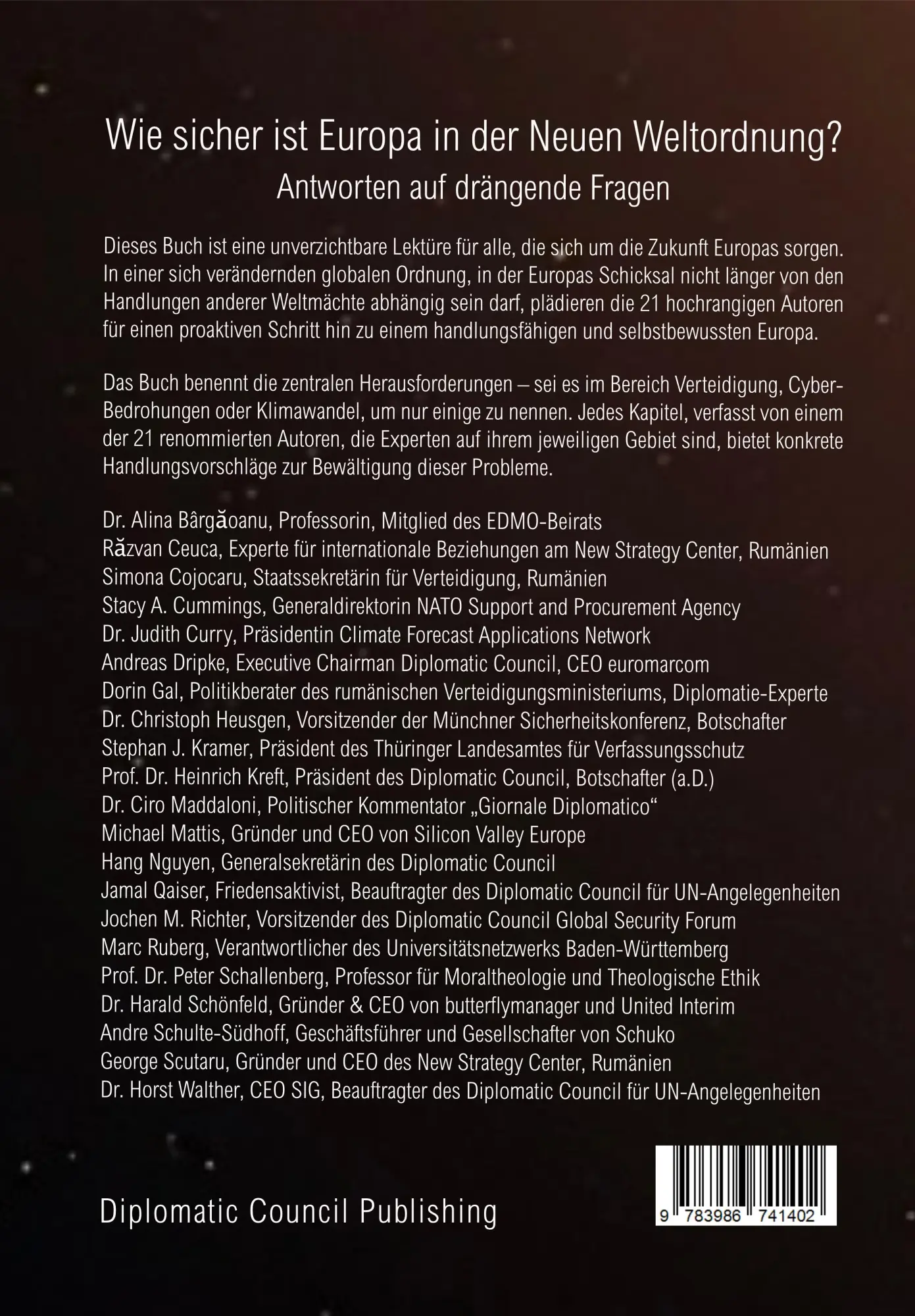 Rückseite: 9783986741402 | Wie sicher ist Europa in der Neuen Weltordnung? | Horst Walther | Buch