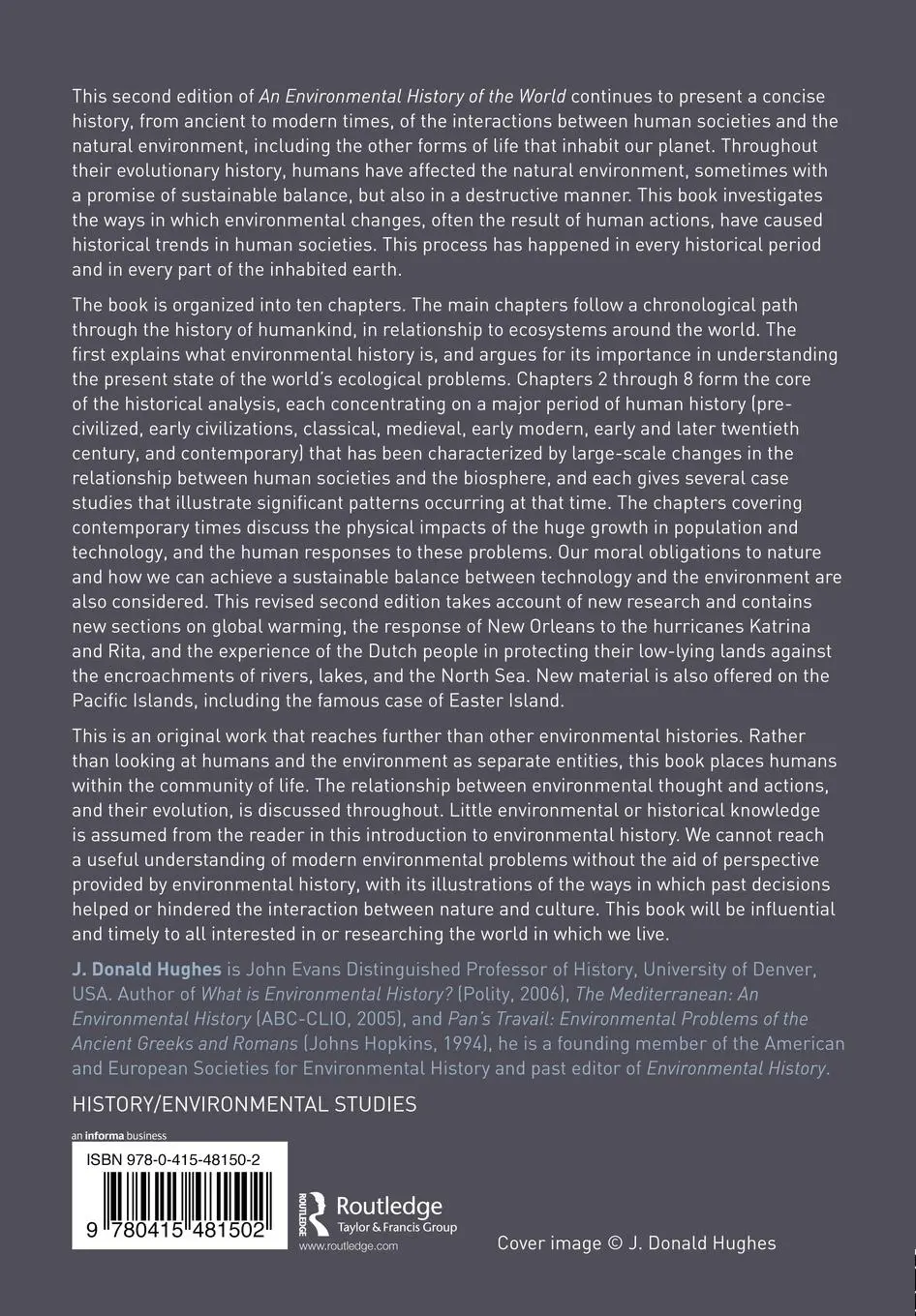 Rückseite: 9780415481502 | An Environmental History of the World | J. Donald Hughes | Taschenbuch