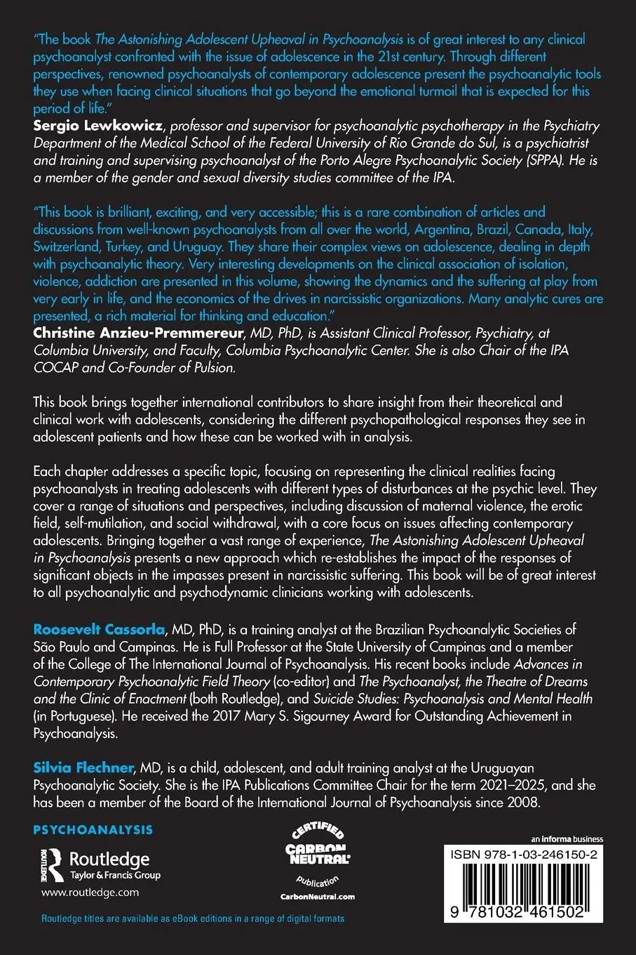 Rückseite: 9781032461502 | The Astonishing Adolescent Upheaval in Psychoanalysis | Taschenbuch