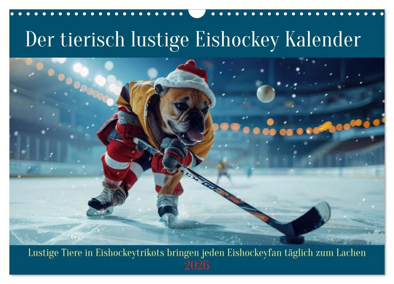Cover: 9783457381502 | Der tierisch lustige Eishockey Kalender (Wandkalender 2026 DIN A3...