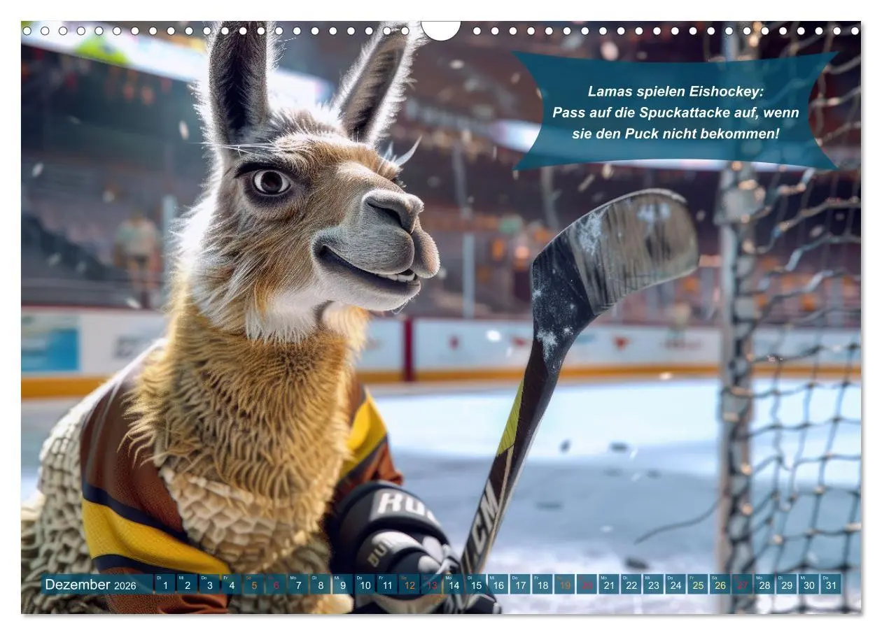 Bild: 9783457381502 | Der tierisch lustige Eishockey Kalender (Wandkalender 2026 DIN A3...