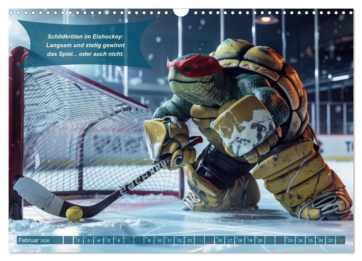 Bild: 9783457381502 | Der tierisch lustige Eishockey Kalender (Wandkalender 2026 DIN A3...