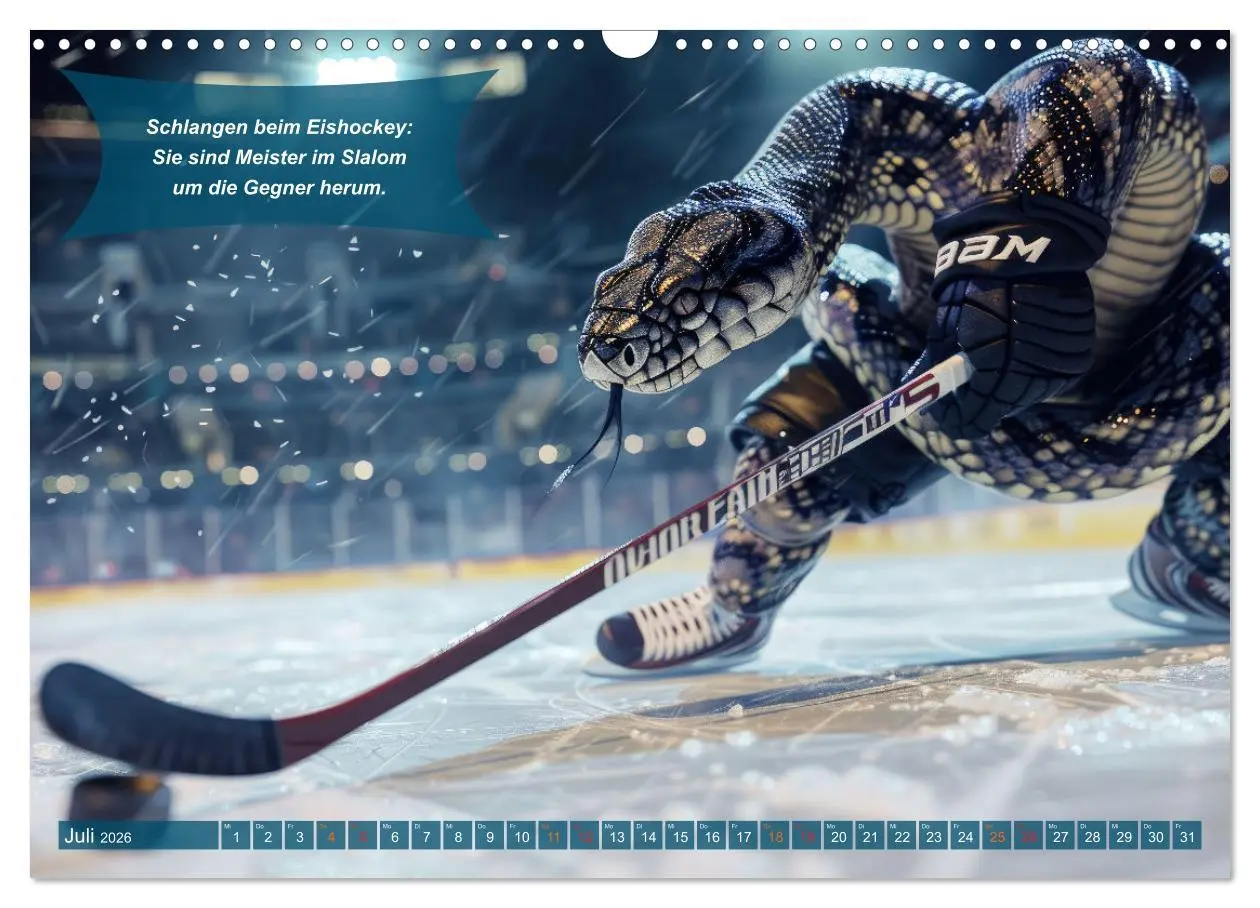 Bild: 9783457381502 | Der tierisch lustige Eishockey Kalender (Wandkalender 2026 DIN A3...