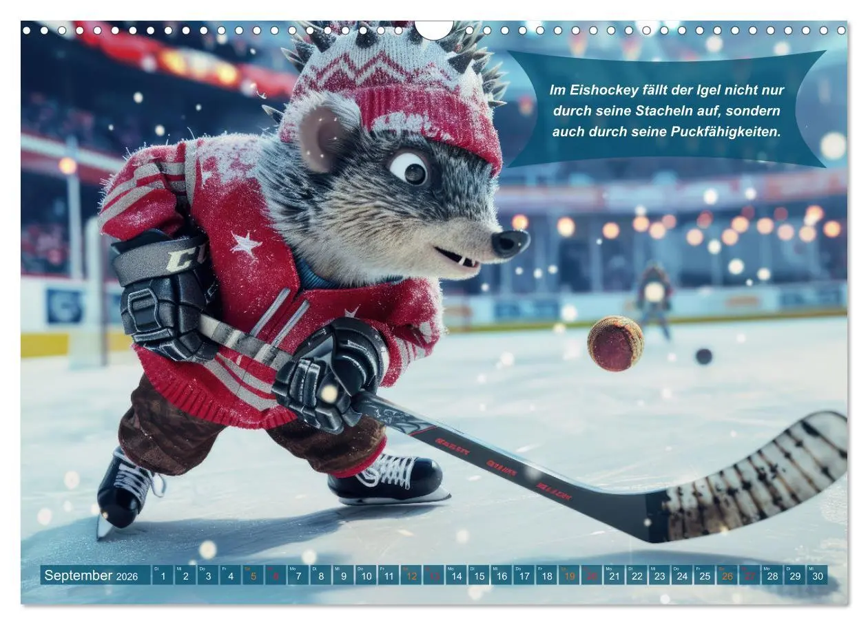 Bild: 9783457381502 | Der tierisch lustige Eishockey Kalender (Wandkalender 2026 DIN A3...