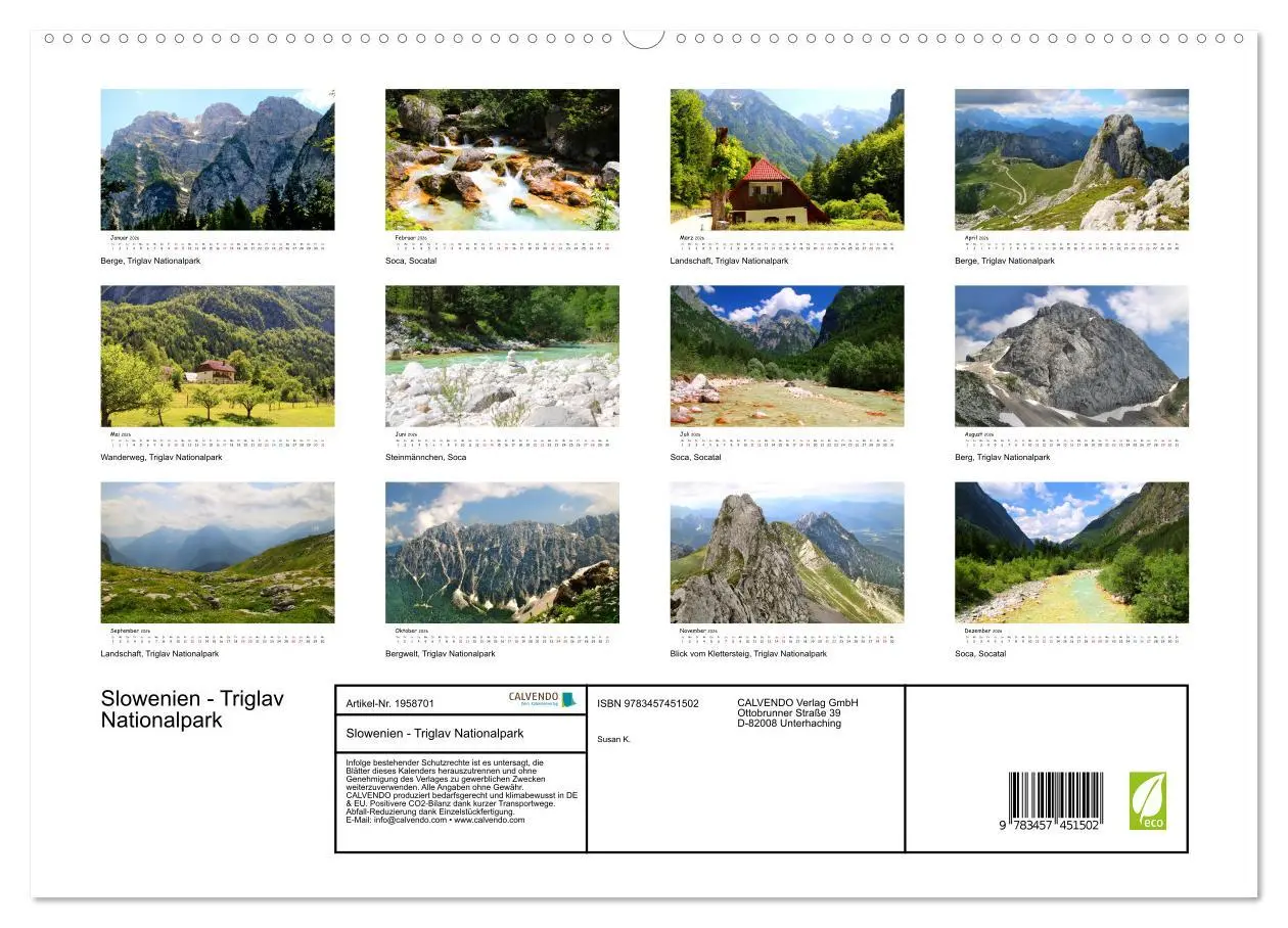 Bild: 9783457451502 | Slowenien - Triglav Nationalpark (hochwertiger Premium Wandkalender...