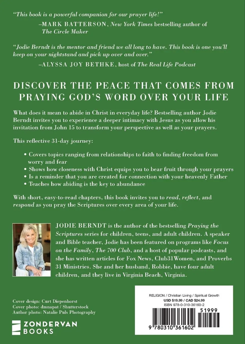 Rückseite: 9780310361602 | Praying the Scriptures for Your Life | Jodie Berndt | Taschenbuch