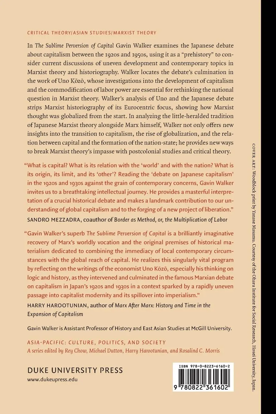 Rückseite: 9780822361602 | The Sublime Perversion of Capital | Gavin Walker | Taschenbuch | 2016