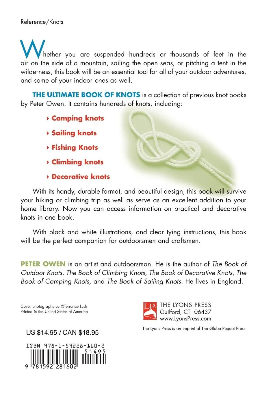 Rückseite: 9781592281602 | Ultimate Book of Knots | Peter Owen | Taschenbuch | Englisch | 2003