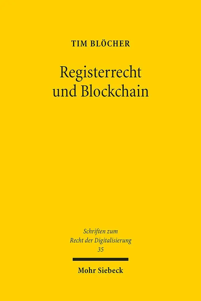 Cover: 9783161641602 | Registerrecht und Blockchain | Tim Blöcher | Taschenbuch | XIX | 2025