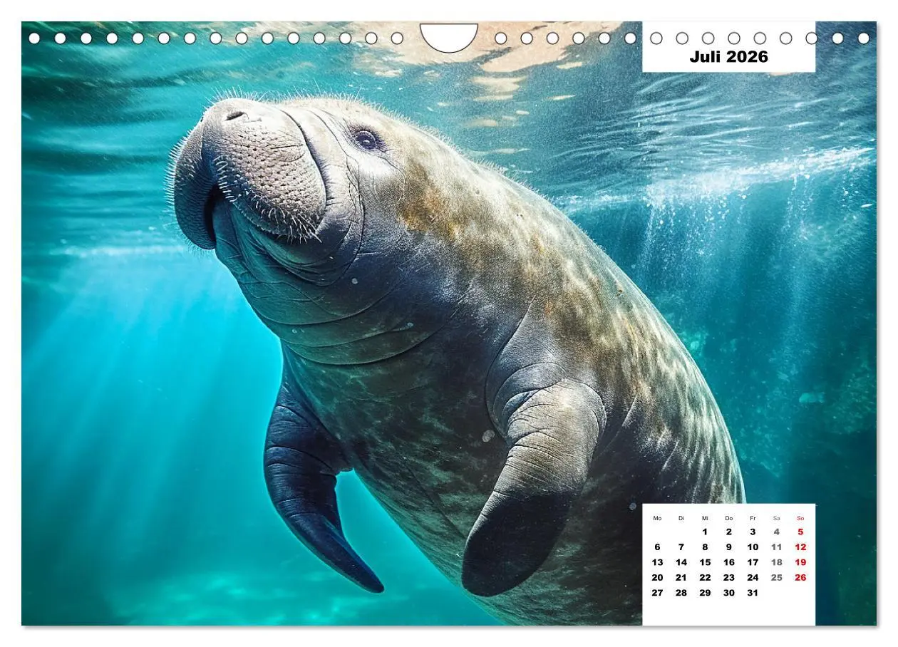 Bild: 9783457371602 | Manatees. Faszinierende Rundschwanzseekühe (Wandkalender 2026 DIN...