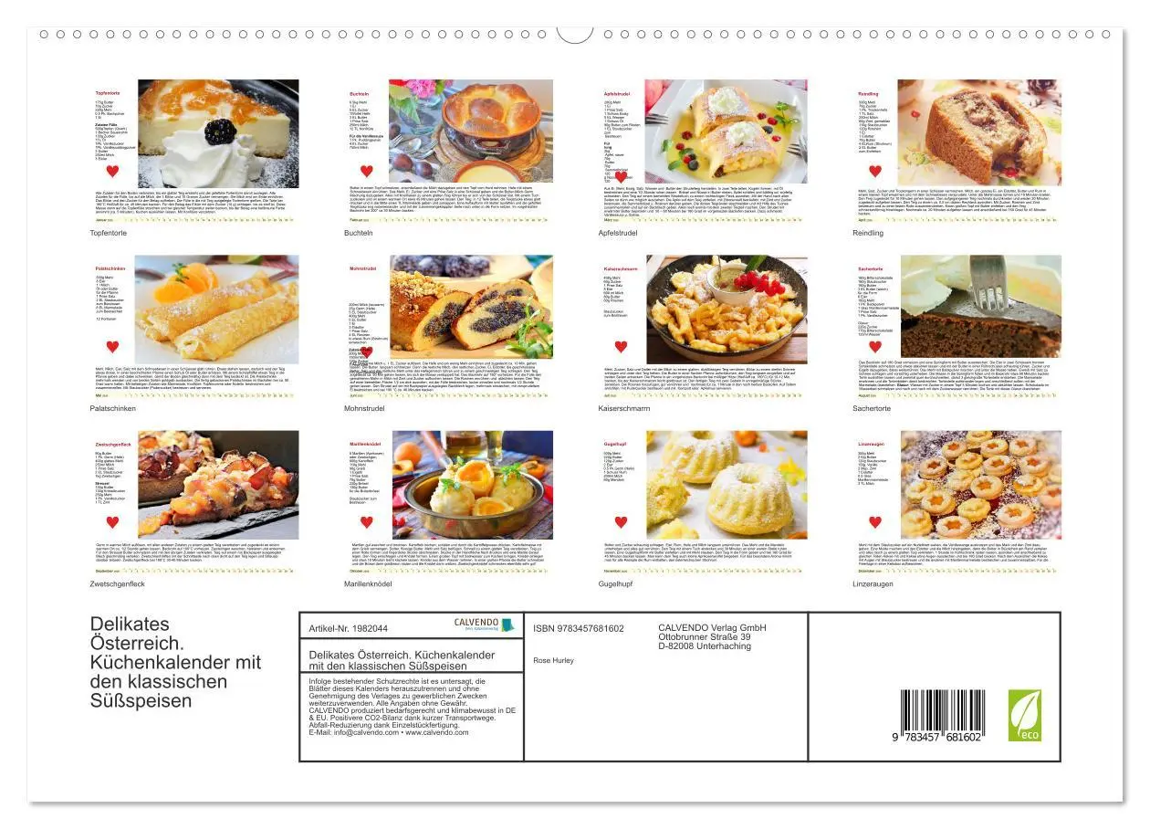 Bild: 9783457681602 | Delikates Österreich. Küchenkalender mit den klassischen Süßspeisen...