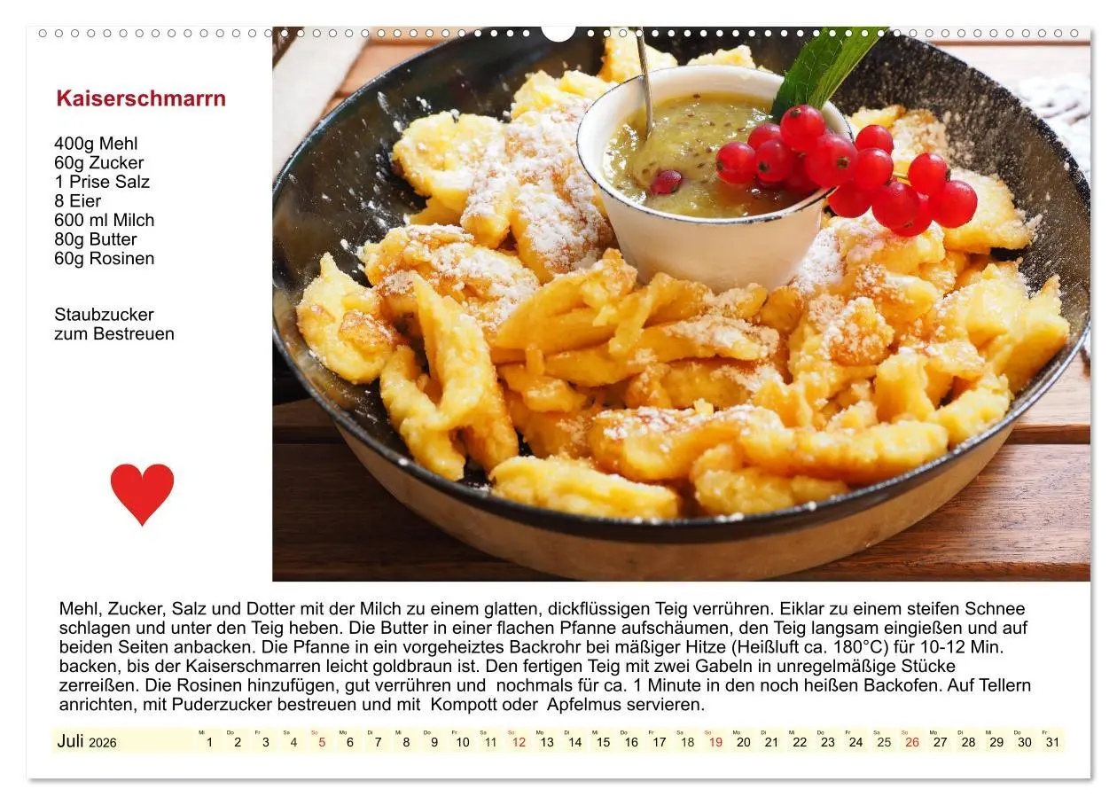 Bild: 9783457681602 | Delikates Österreich. Küchenkalender mit den klassischen Süßspeisen...