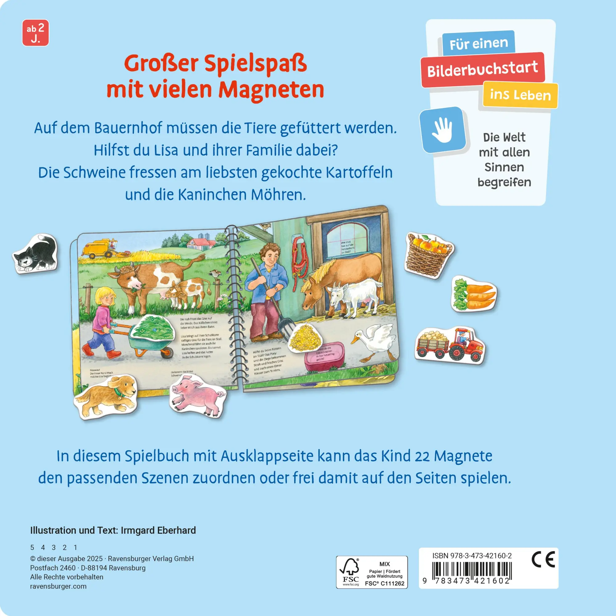 Rückseite: 9783473421602 | Mein großes Magnetbuch - Wer füttert wen? | Mit 22 Magneten | Eberhard