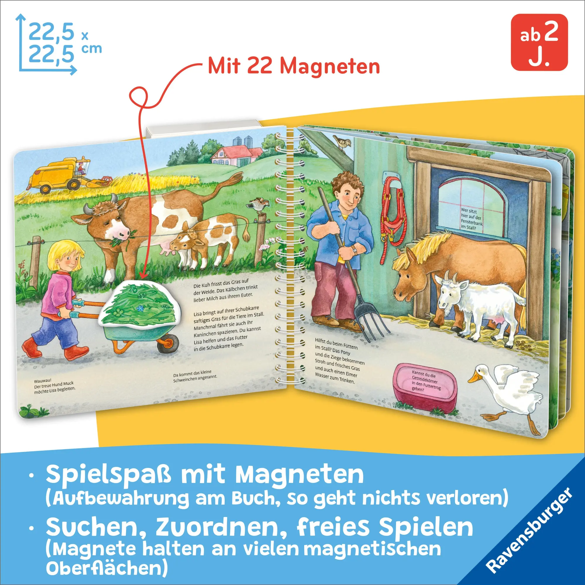 Bild: 9783473421602 | Mein großes Magnetbuch - Wer füttert wen? | Mit 22 Magneten | Eberhard