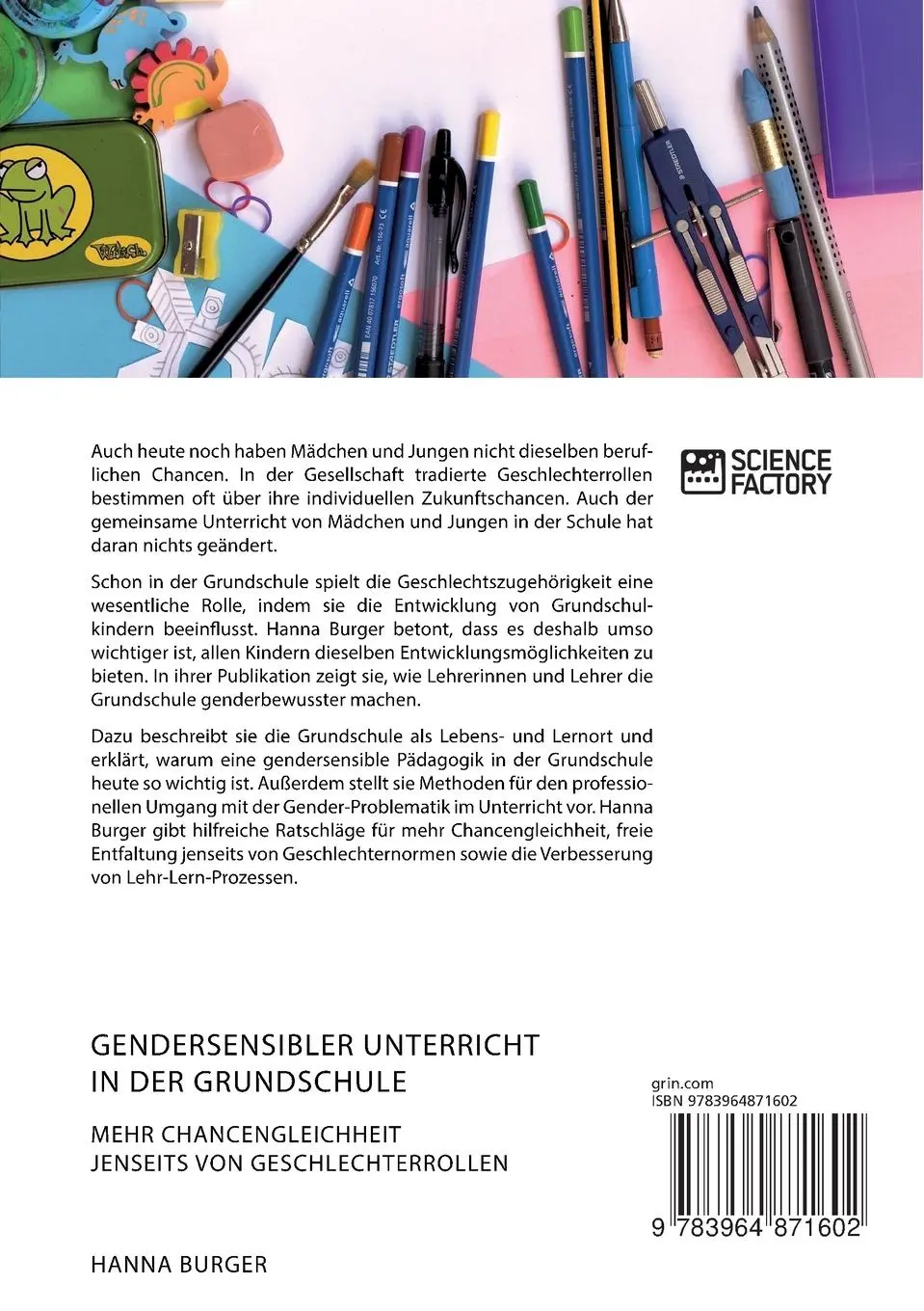 Rückseite: 9783964871602 | Gendersensibler Unterricht in der Grundschule. Mehr...