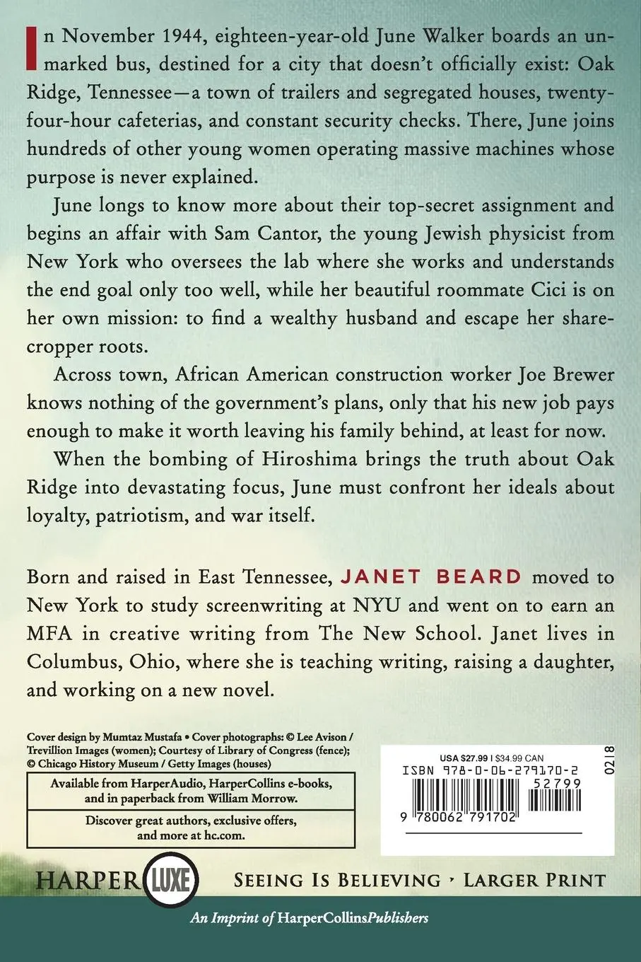 Rückseite: 9780062791702 | Atomic City Girls LP, The | Janet Beard | Taschenbuch | Englisch