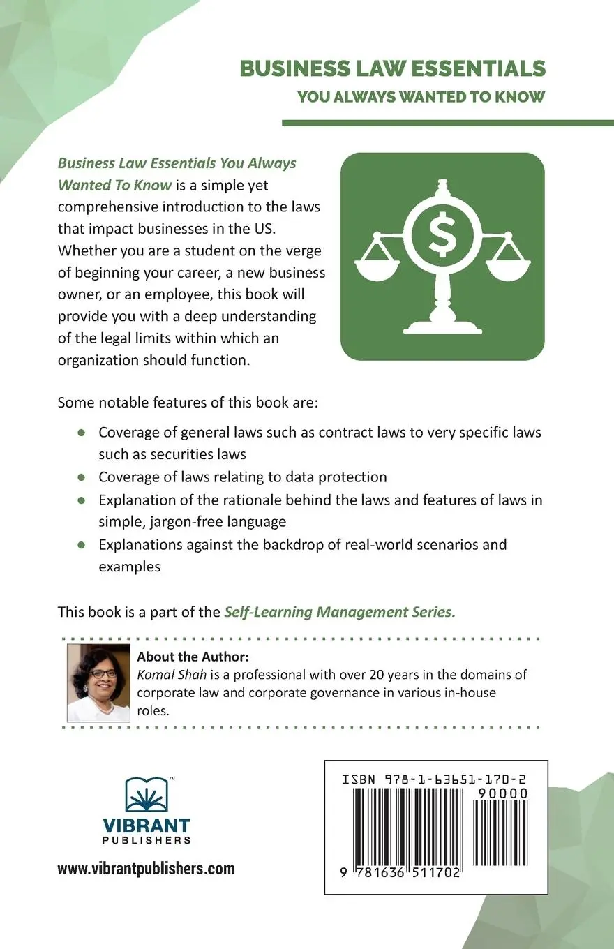 Rückseite: 9781636511702 | Business Law Essentials You Always Wanted To Know | Komal Shah (u. a.)