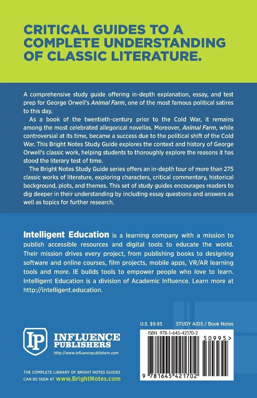 Rückseite: 9781645421702 | Study Guide to Animal Farm by George Orwell | Taschenbuch | Englisch