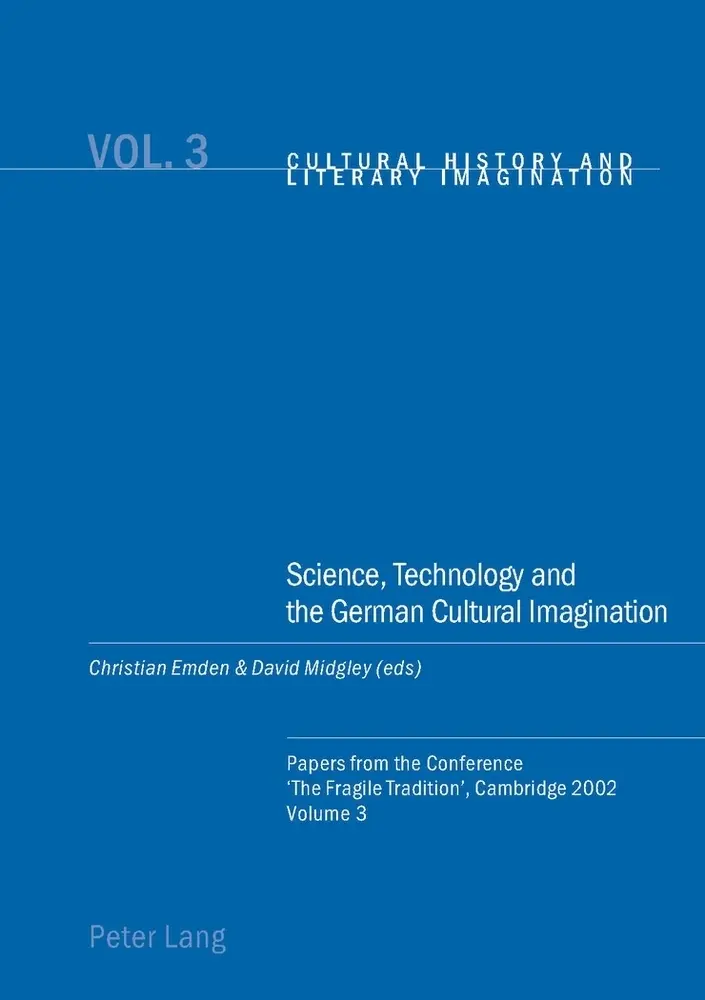Cover: 9783039101702 | Science, Technology and the German Cultural Imagination | Taschenbuch