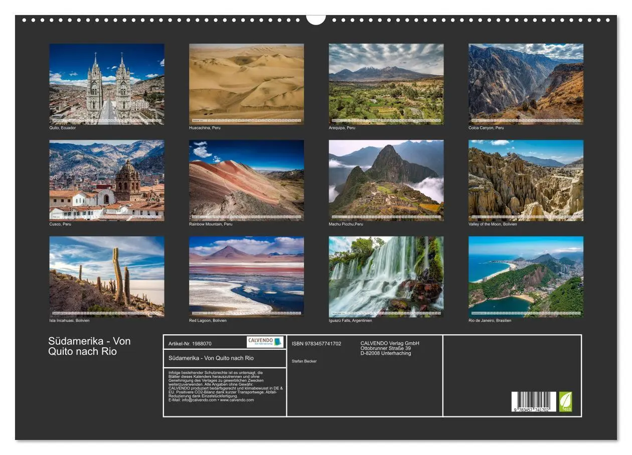 Bild: 9783457741702 | Südamerika - Von Quito nach Rio (Wandkalender 2026 DIN A2 quer),...