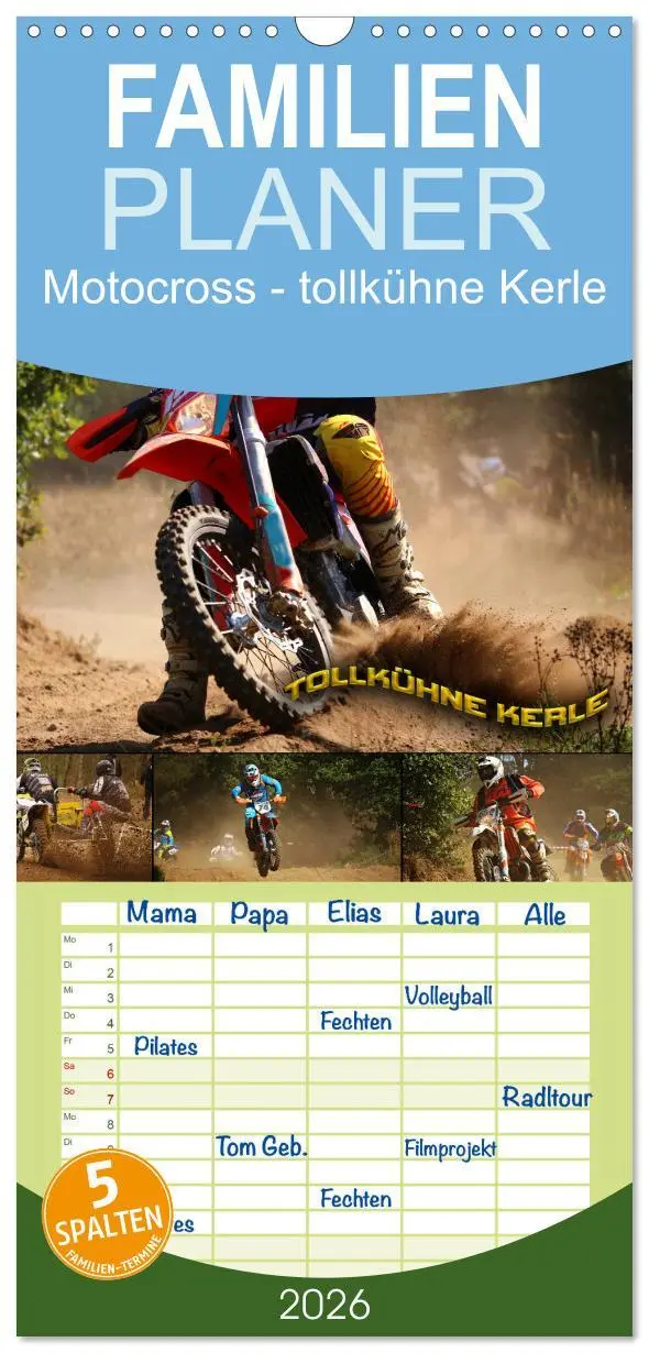 Cover: 9783516521702 | Familienplaner 2026 - Motocross - tollkühne Kerle mit 5 Spalten...