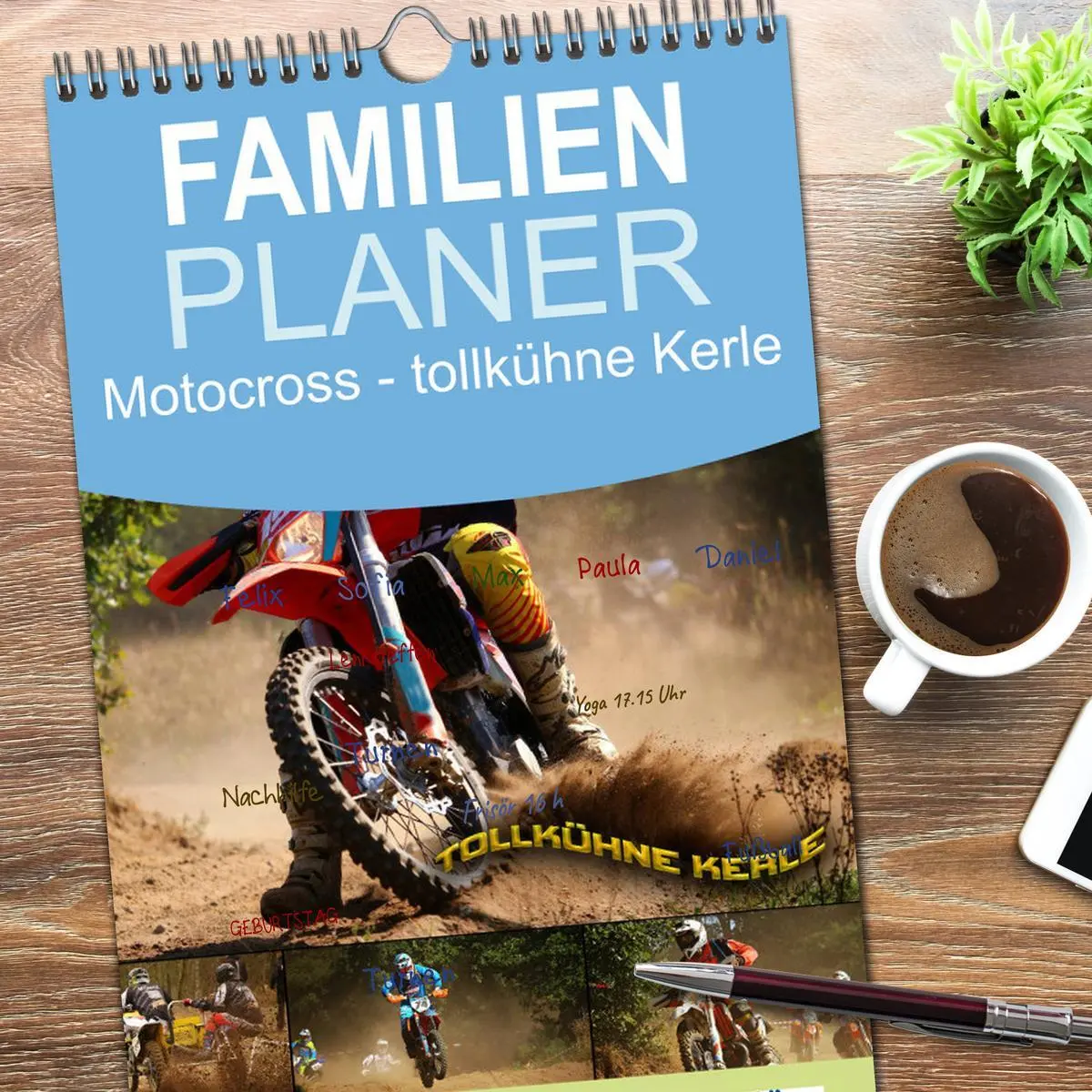 Bild: 9783516521702 | Familienplaner 2026 - Motocross - tollkühne Kerle mit 5 Spalten...
