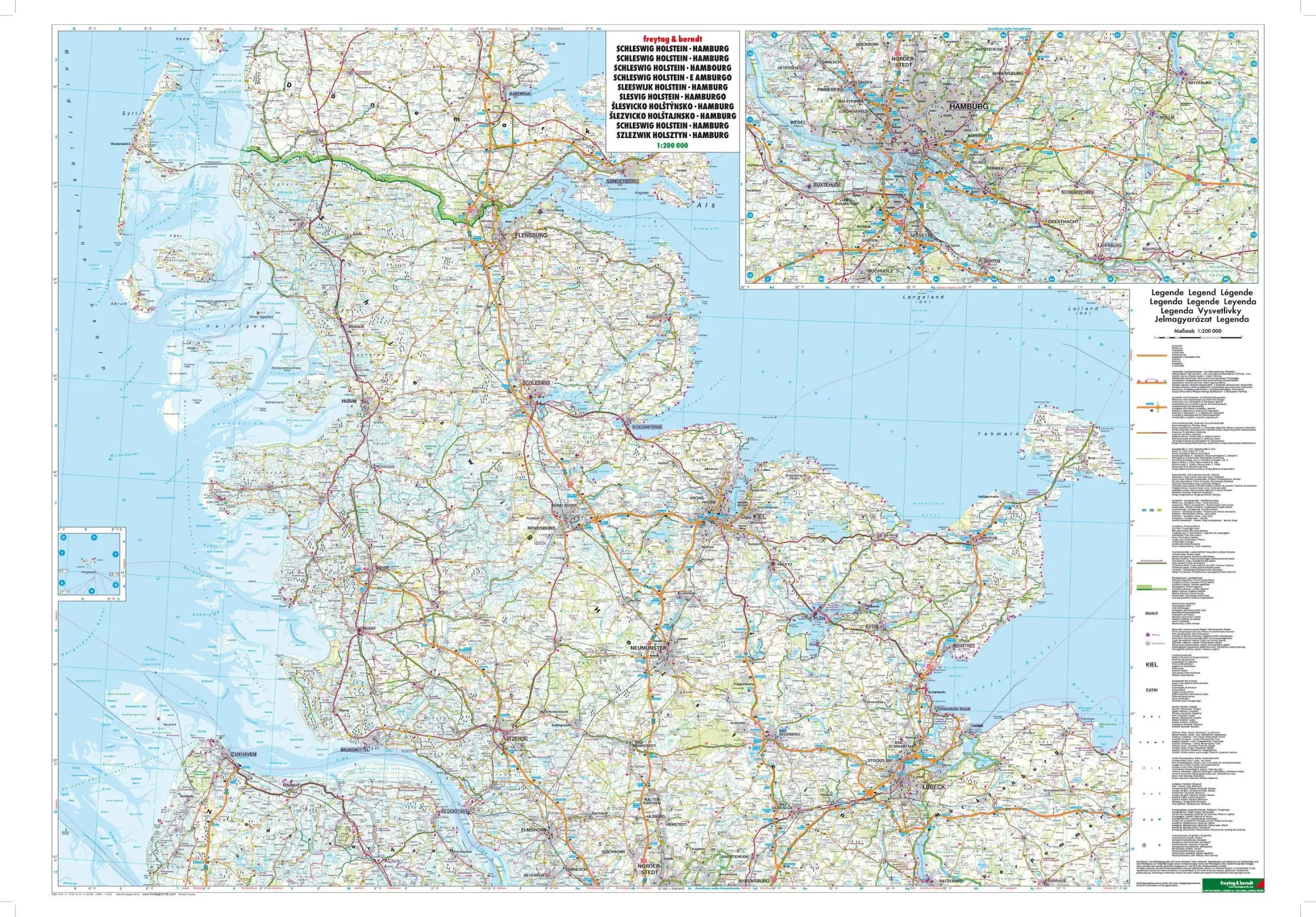 Bild: 9783707901702 | Deutschland 12 Schleswig-Holstein, Hamburg 1 : 200 000 | (Land-)Karte