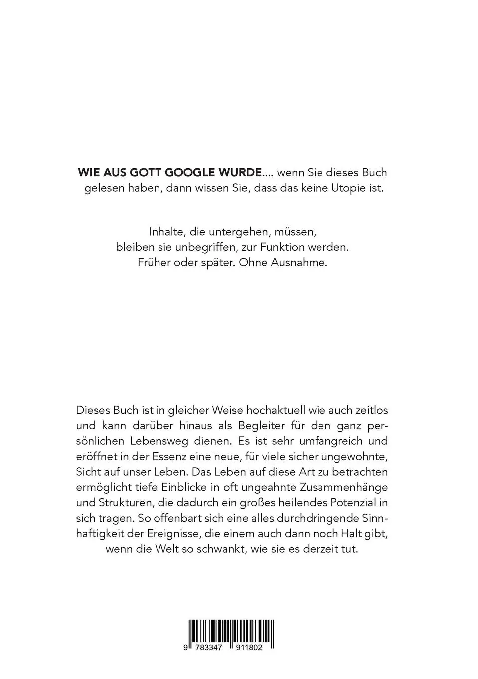 Rückseite: 9783347911802 | Wie aus Gott Google wurde | Caroline Raasch | Taschenbuch | 516 S.
